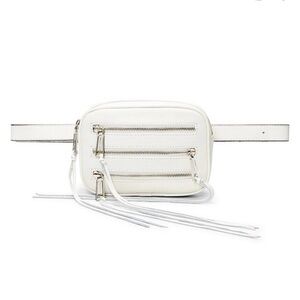 Rebeca Minkoff 3 Zip Leather Belt Bag Optic White